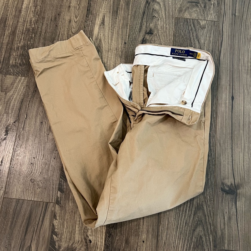 Ralph Lauren Men's Stretch Straight Fit Khaki Pants 32 x 32